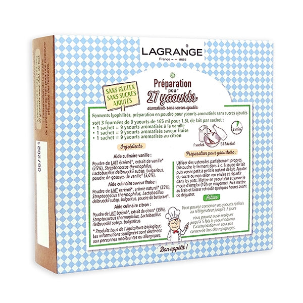 Ferments aromatisés Vanille Fraise Citron Lagrange - Mathon - 2