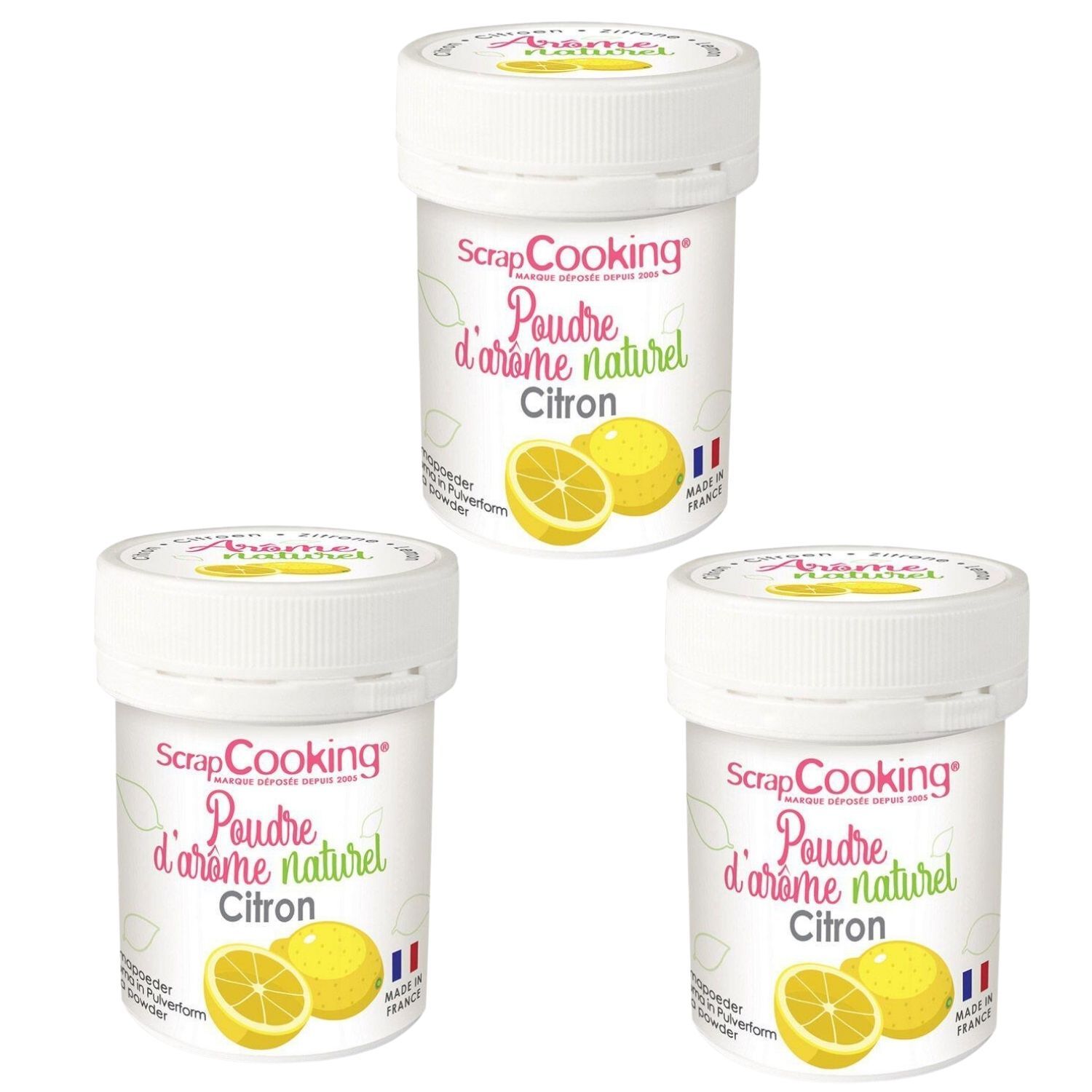 Arôme alimentaire naturel en poudre 45 g - citron Scrapcooking - Mathon
