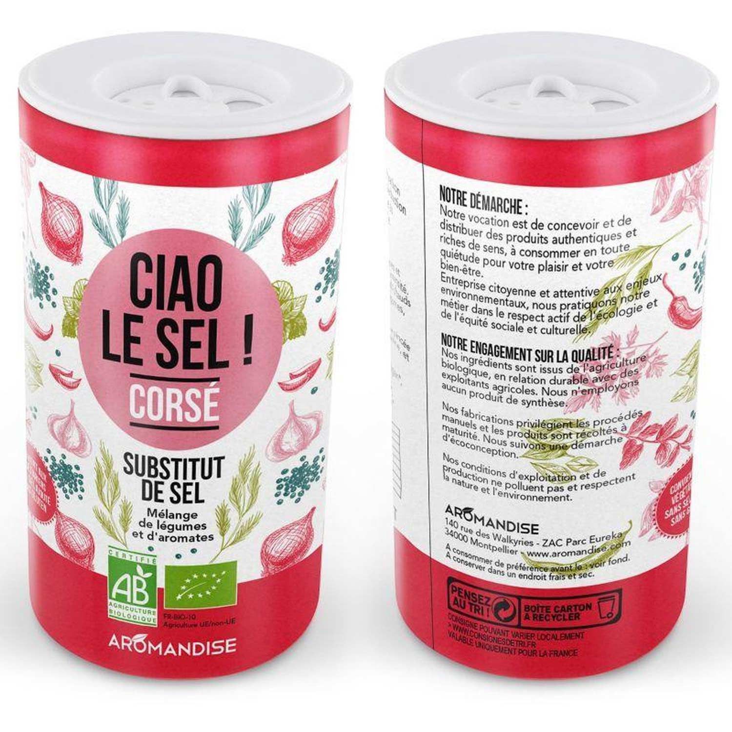 Substitut de sel corsé 140 g Aromandise - Mathon