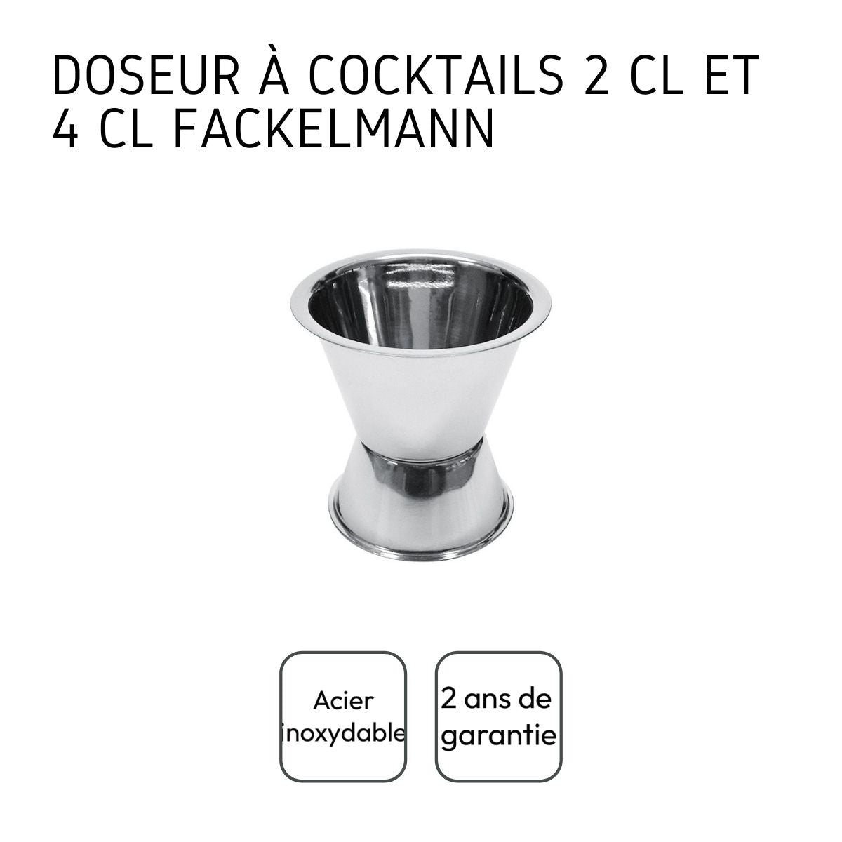 Doseur à cocktail 2 Cl/4 Cl inox