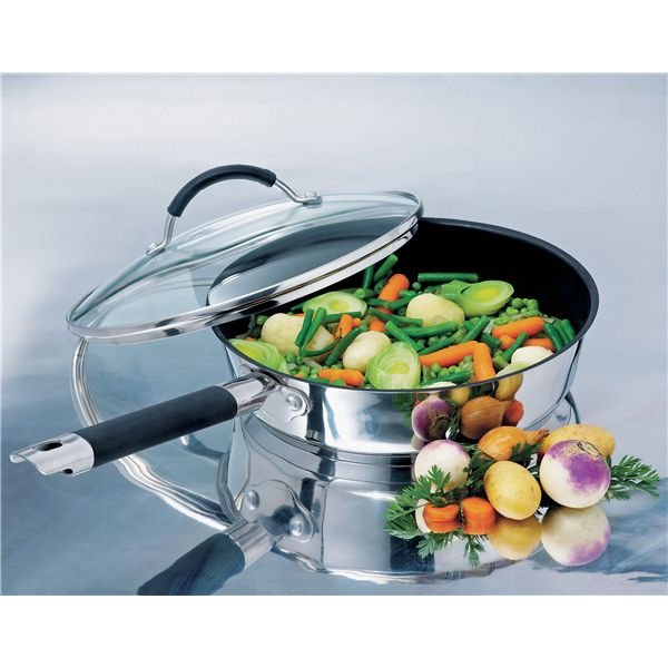 Sauteuse antiadhésive inox et couvercle Rapid Cook 24 cm Mathon - Mathon - 2