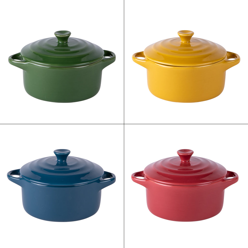 Set de 4 mini cocottes old 9 cm en grès Table passion - Mathon