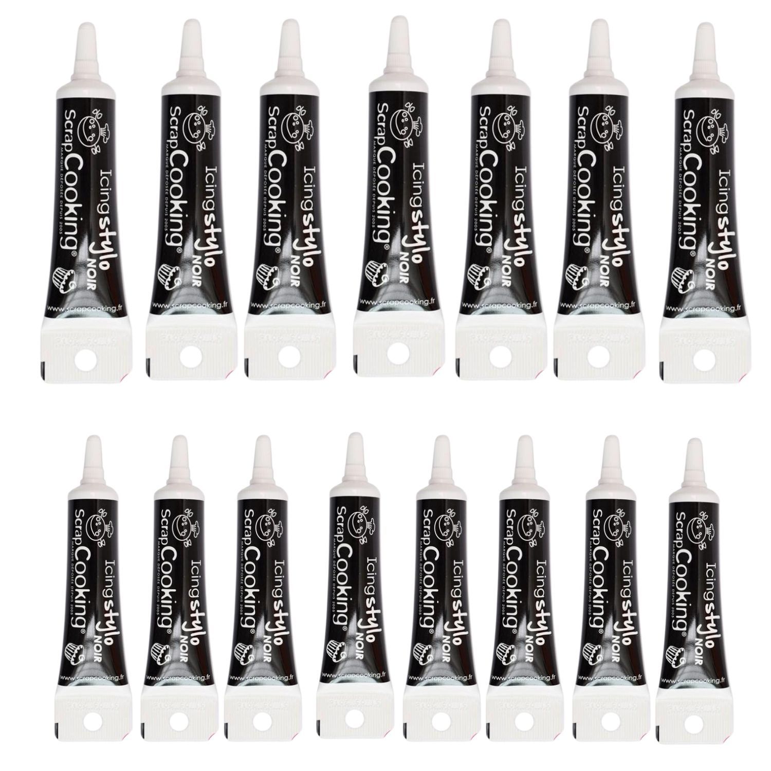 15 stylos de glaçage noir Scrapcooking - Mathon