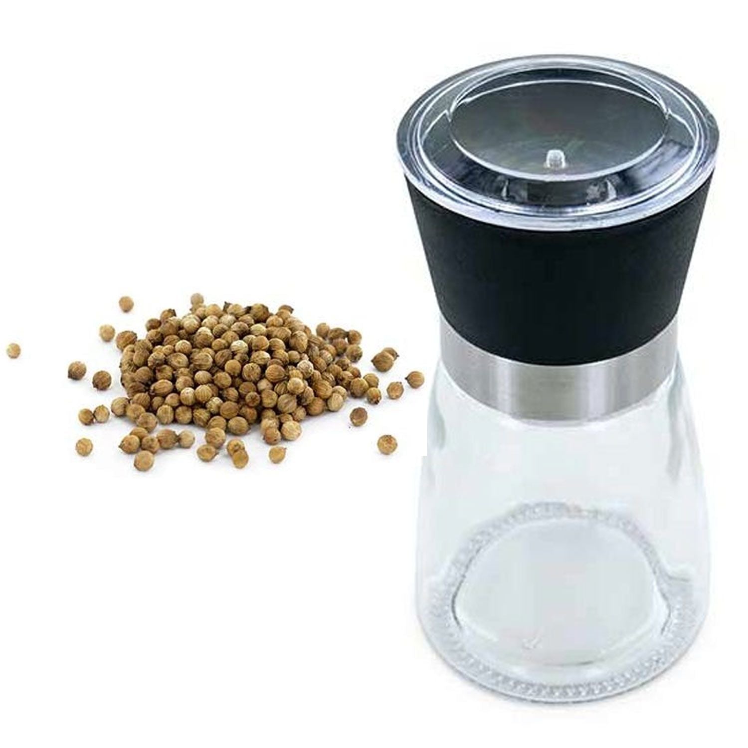 Moulin à épices en verre et céramique + coriandre en graine bio Aromandise - Mathon