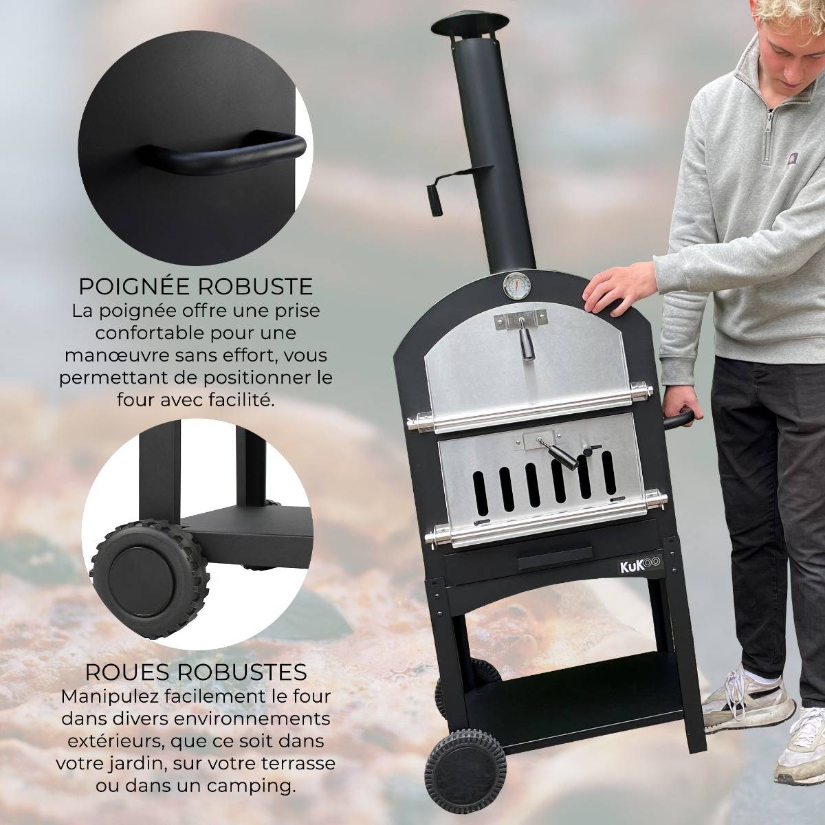 Four à Pizza d’Extérieur avec Housse Imperméable Kukoo - Mathon - 6