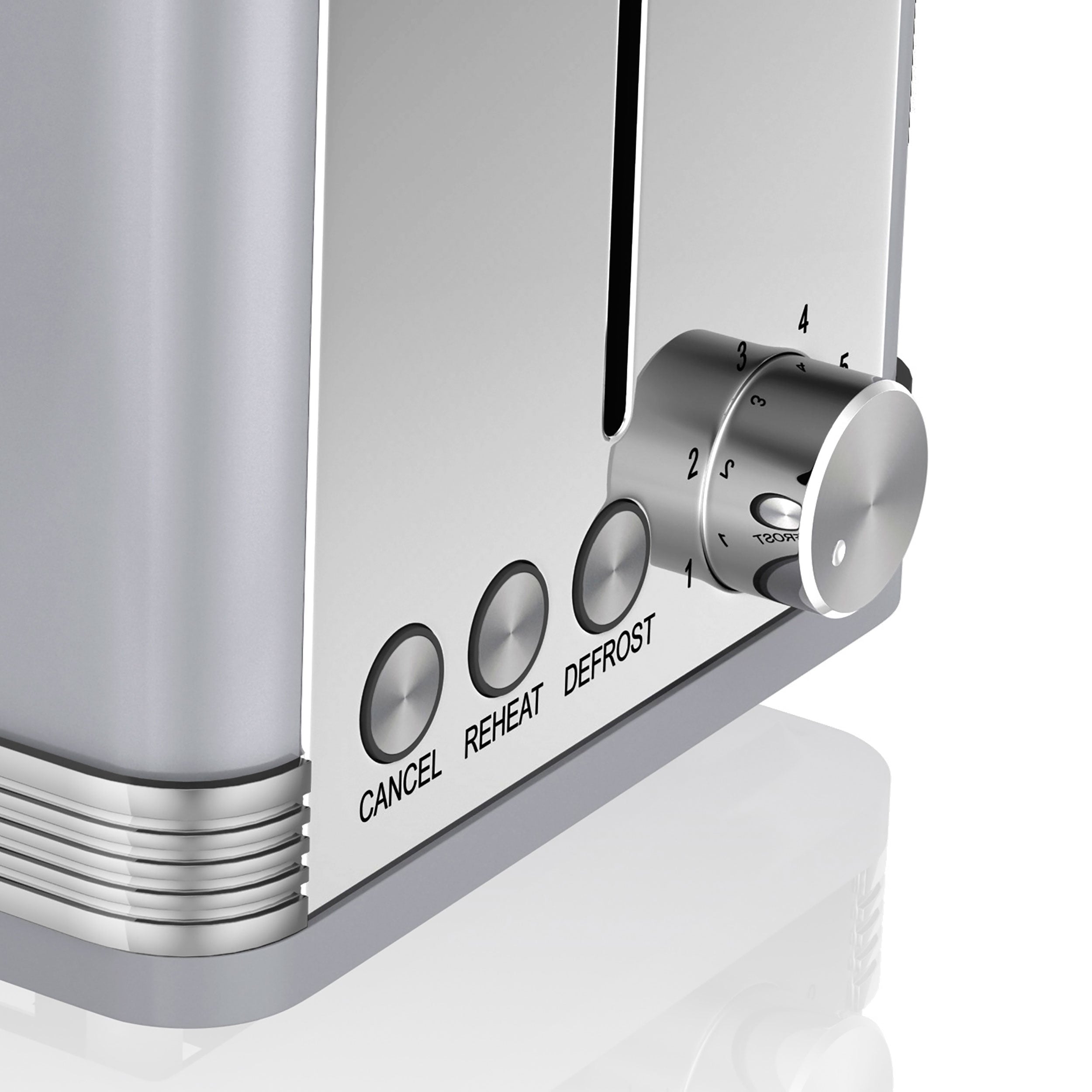 Retro Grille-pain à Fente Large 2 Tranches, 3 Fonctions, 6 Niveaux, Vintage 800 Gris  ST19010GRNEU - Mathon - 5