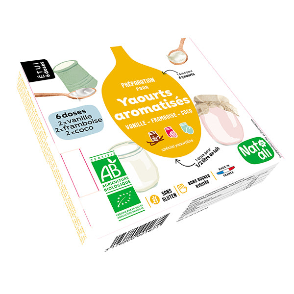 Préparation en poudre pour yaourts aromatisés Vanille Framboise  Coco Nat-ali - Mathon