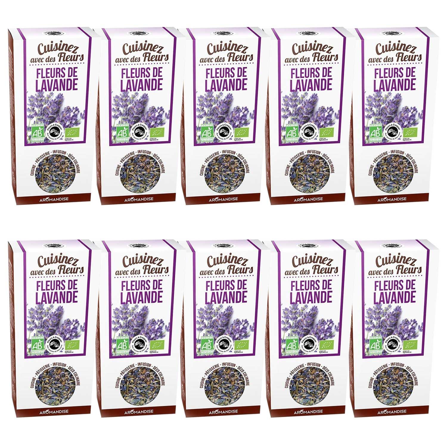 Fleurs comestibles bio - Fleurs de Lavande 400 g Aromandise - Mathon