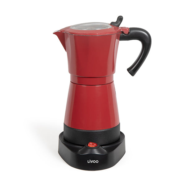 Cafetière électrique Italienne rouge 6 tasses 480 W Livoo - Mathon - 1
