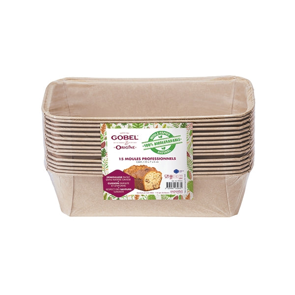 Pack de 15 moules à cake en papier 23,3 cm x 11 cm Gobel - Mathon - 1