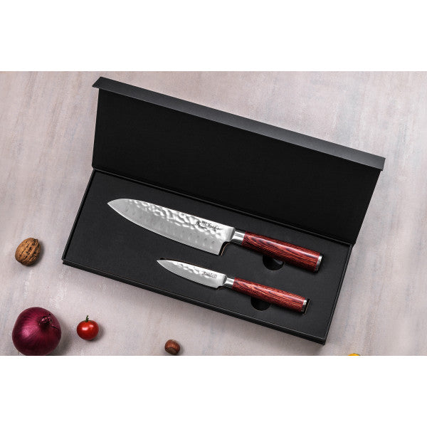 Coffret couteaux Santoku + Office Wusaki Pakka X50 Wusaki - Mathon - 2