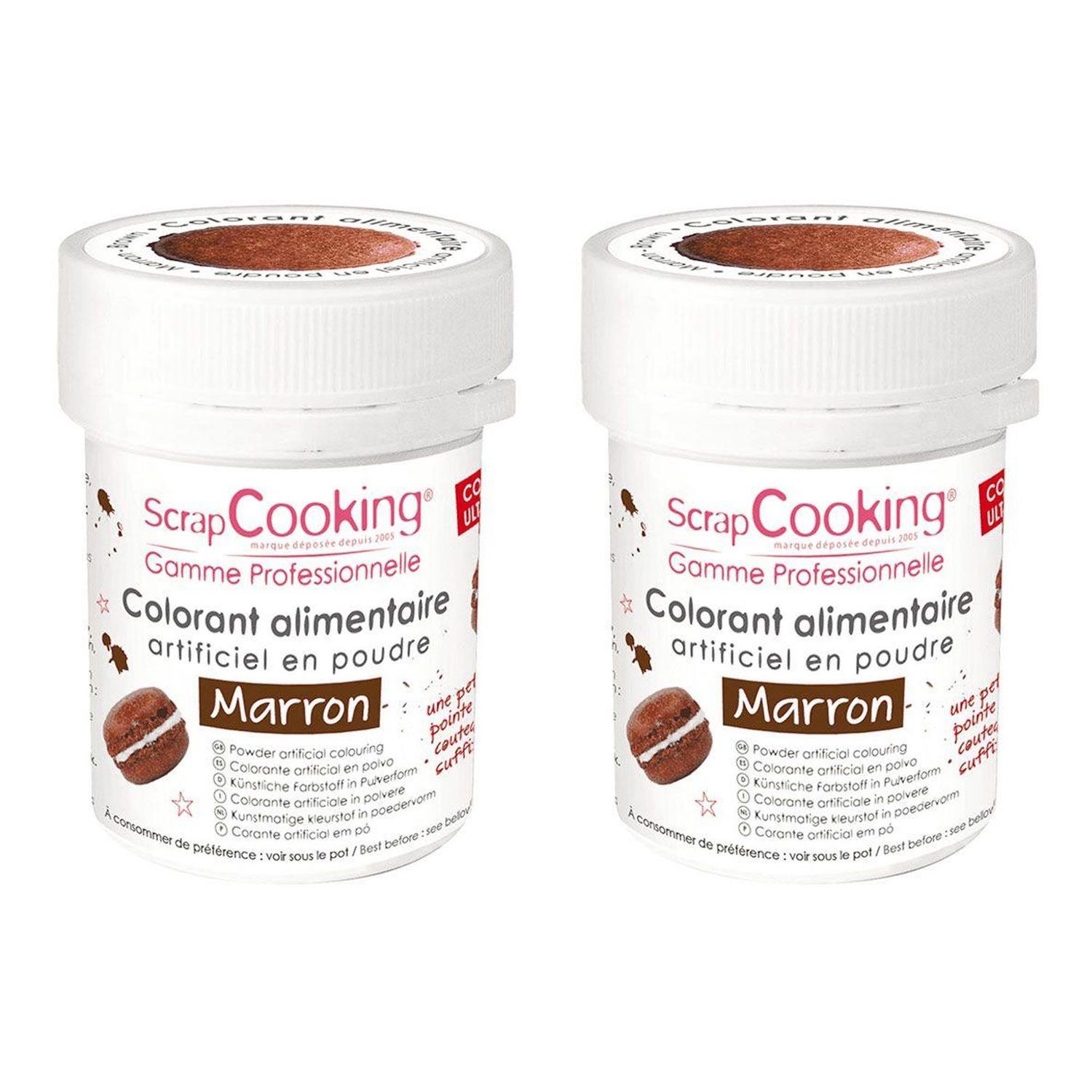 Colorant alimentaire en poudre 10 g - marron Scrapcooking - Mathon