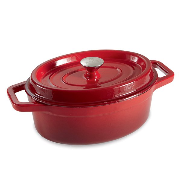 Cocotte en fonte ovale 29 cm 4 L rouge Mathon - Mathon - 1