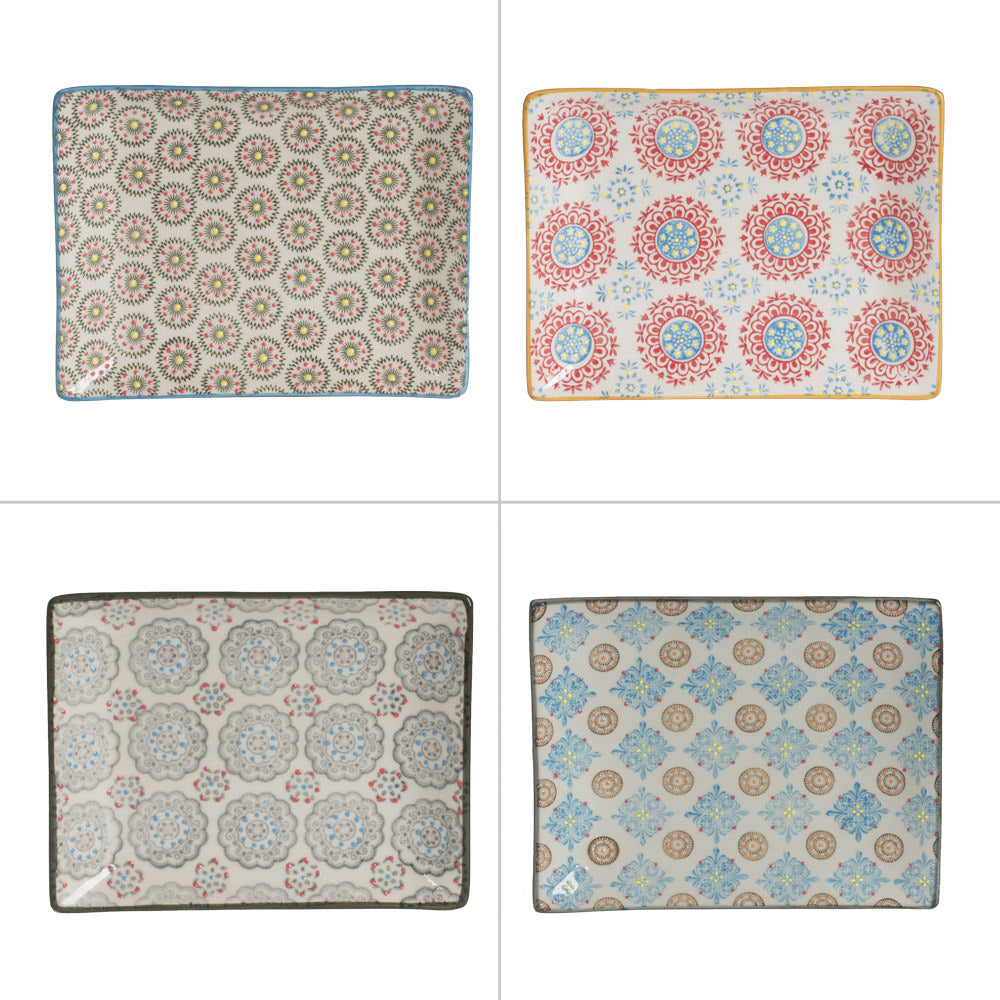 Plat rectangle Bohème 21x27 cm Table passion - Mathon - 1