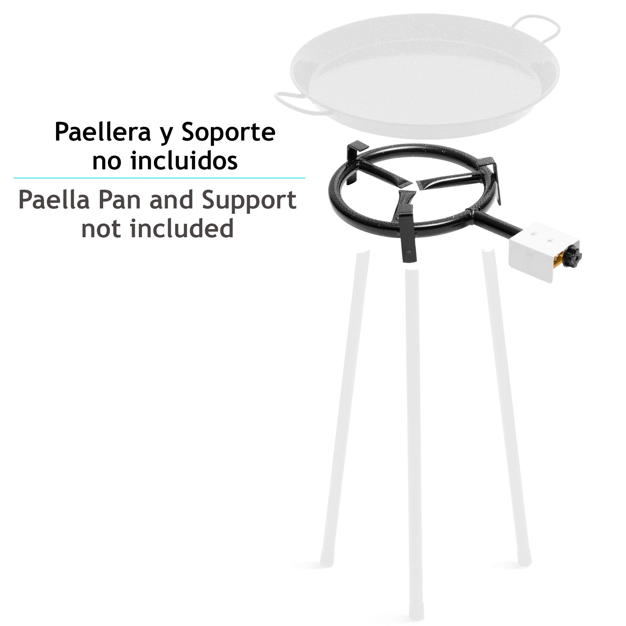 Brûleur à Gaz, Anneau à Paella 30cm Adapté aux Poêles à Paella de 36 à 42 cm Ø  Noir MOD300 Briebe - Mathon - 2