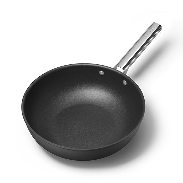 Wok aluminium antiadhésif 30 cm noir mat Smeg - Mathon - 1
