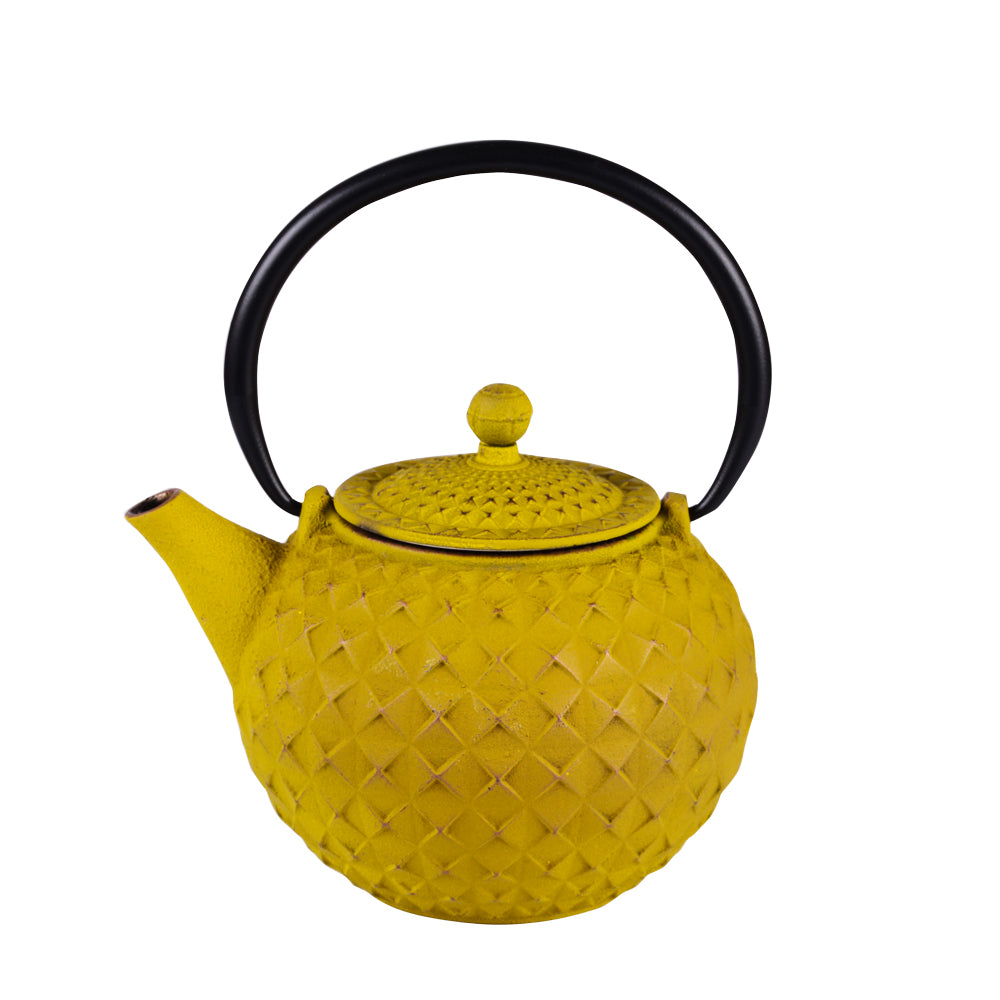 Théière en fonte 1 l avec fitre inox Octo jaune Trend