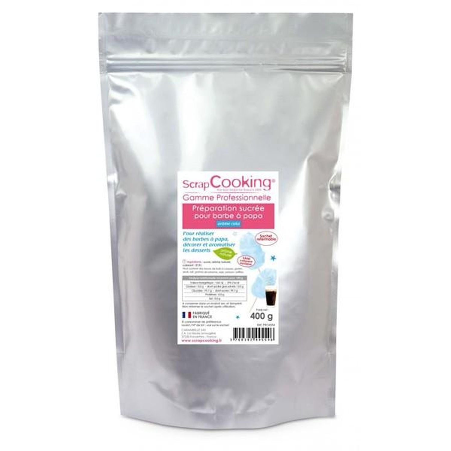 Préparation pour barbe à papa bleue 1200 g Scrapcooking - Mathon