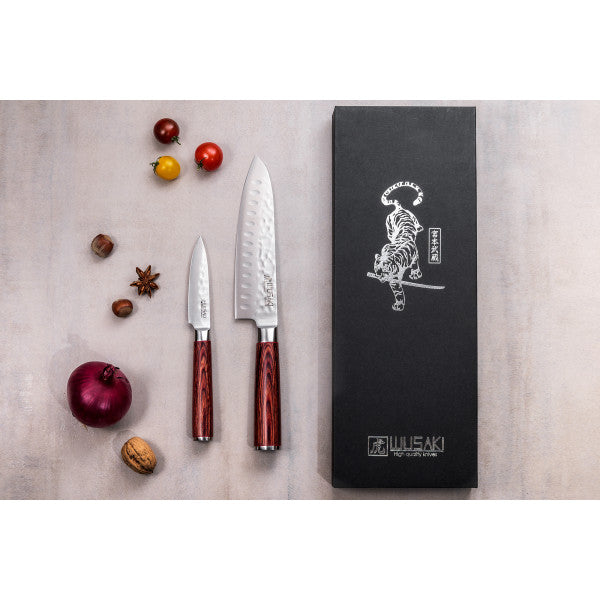 Coffret couteaux Santoku + Office Wusaki Pakka X50 Wusaki - Mathon - 3
