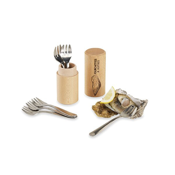 Lot de 4 supports à huîtres en bois avec clip de sécurité pour fruits de  mer, décapsuleur, outil de cuisine et crustacés
