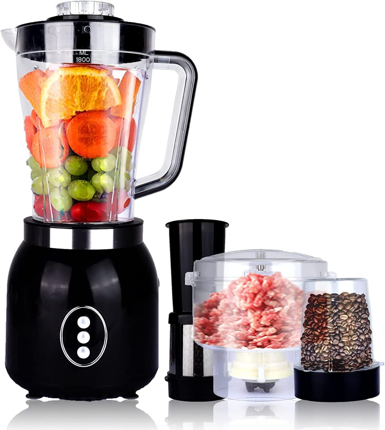 blender mixeur électrique 4 en 1 600W noir Vendos85 - Mathon