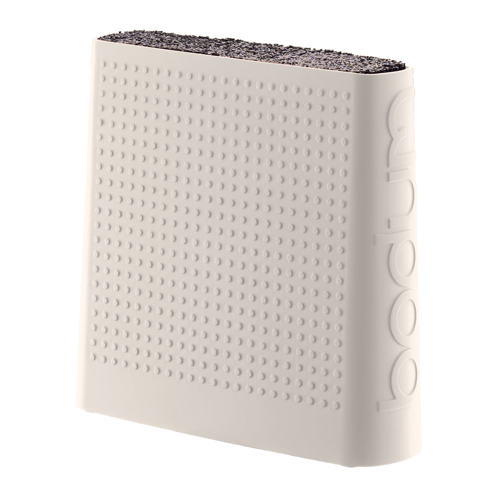 Bloc de couteau universel blanc avec insert en brosse Bodum - Mathon