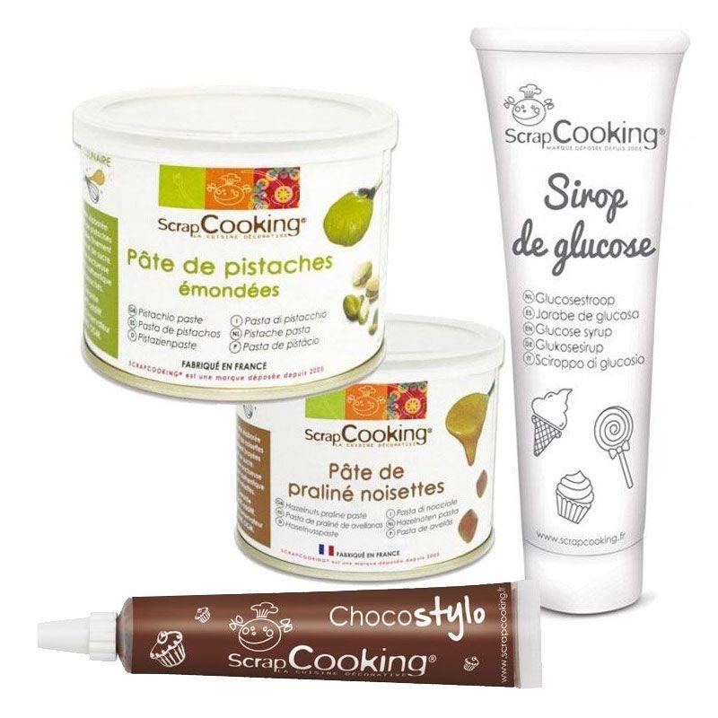 Pâte de pistache + pâte de noisette + sirop de glucose + 1 Stylo chocolat Scrapcooking - Mathon