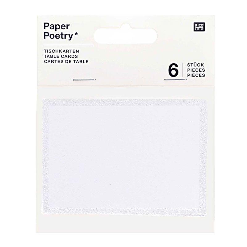 6 marque-places blancs pailletés Rico Design - Mathon