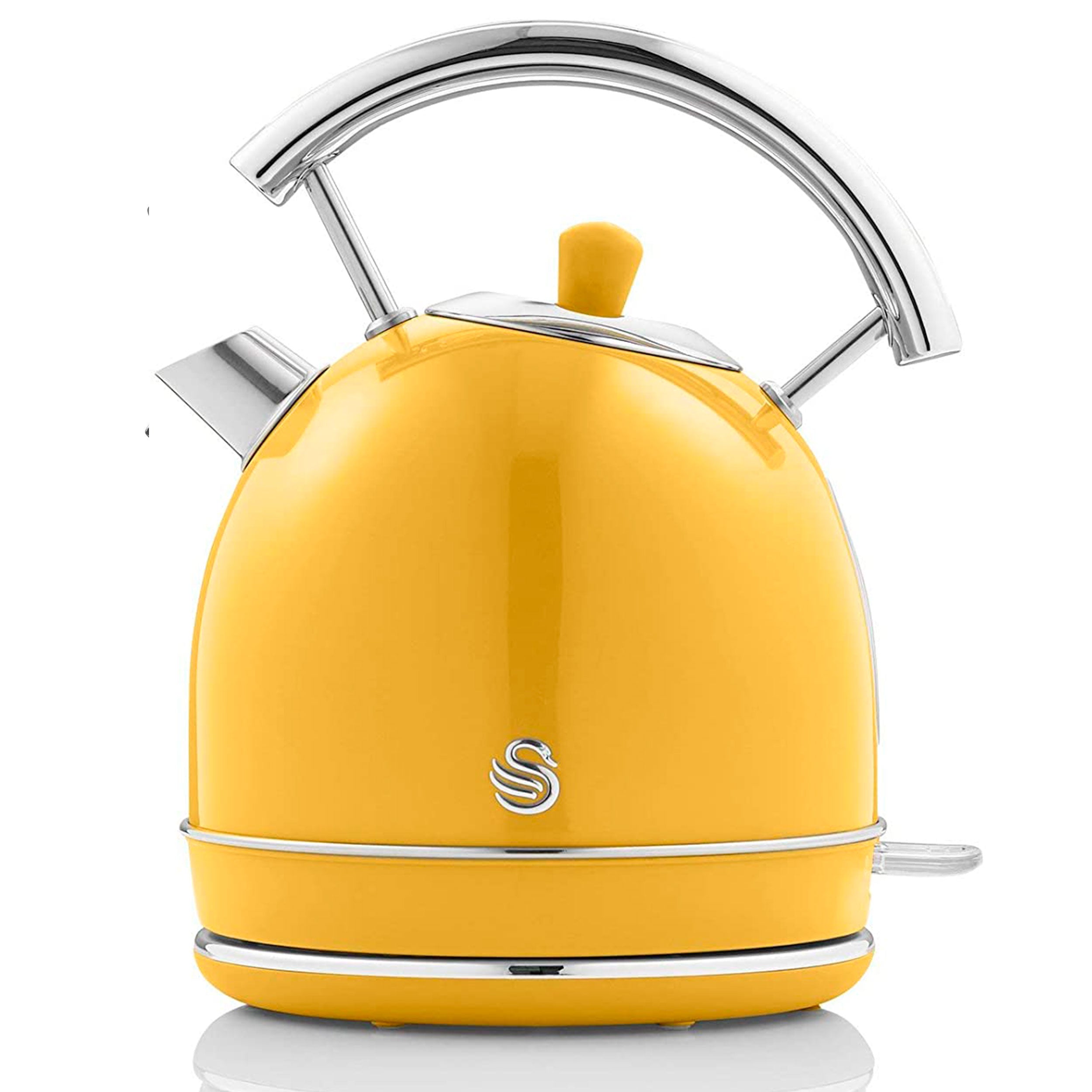 Retro Bouilloire, 1,8 L, Acier Inoxydable sans BPA, Résistance Cachée, sans Fil 3000 Jaune SK14630YELNEU - Mathon - 1