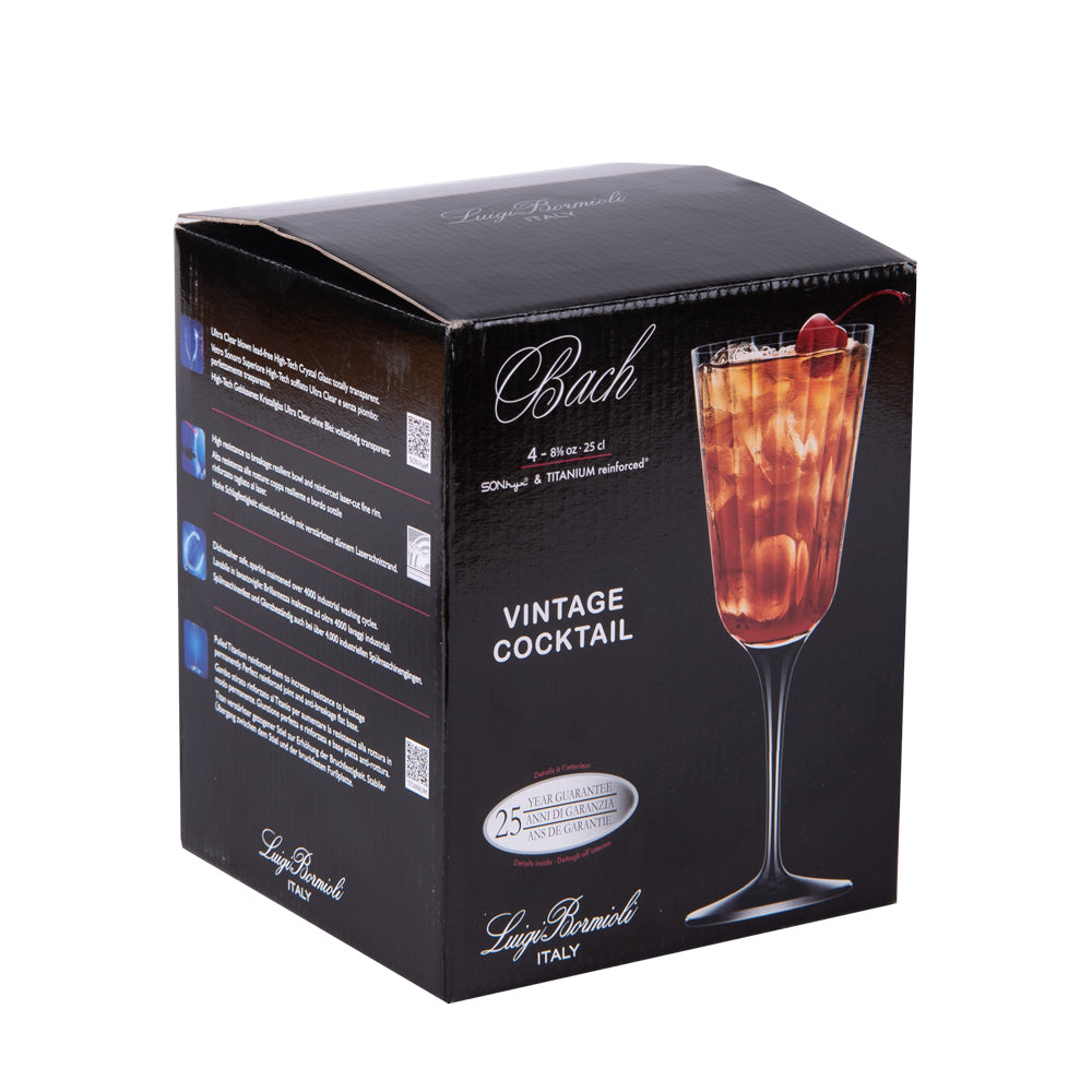 Boîte de 4 verres à pied Vintage Bach 25 cl Bormioli Luigi - Mathon - 2