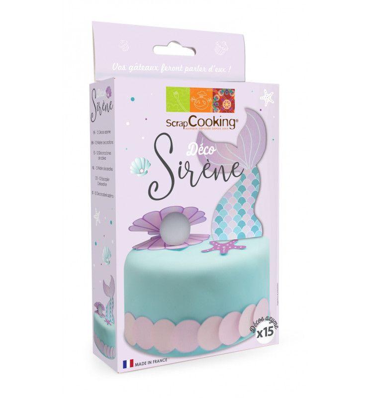 Kit de décors azyme pour gâteau sirène Scrapcooking - Mathon