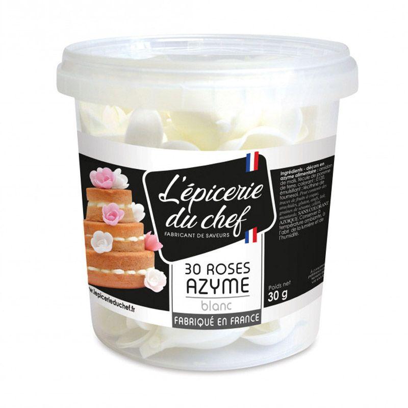 30 roses blanches en papier azyme Scrapcooking - Mathon