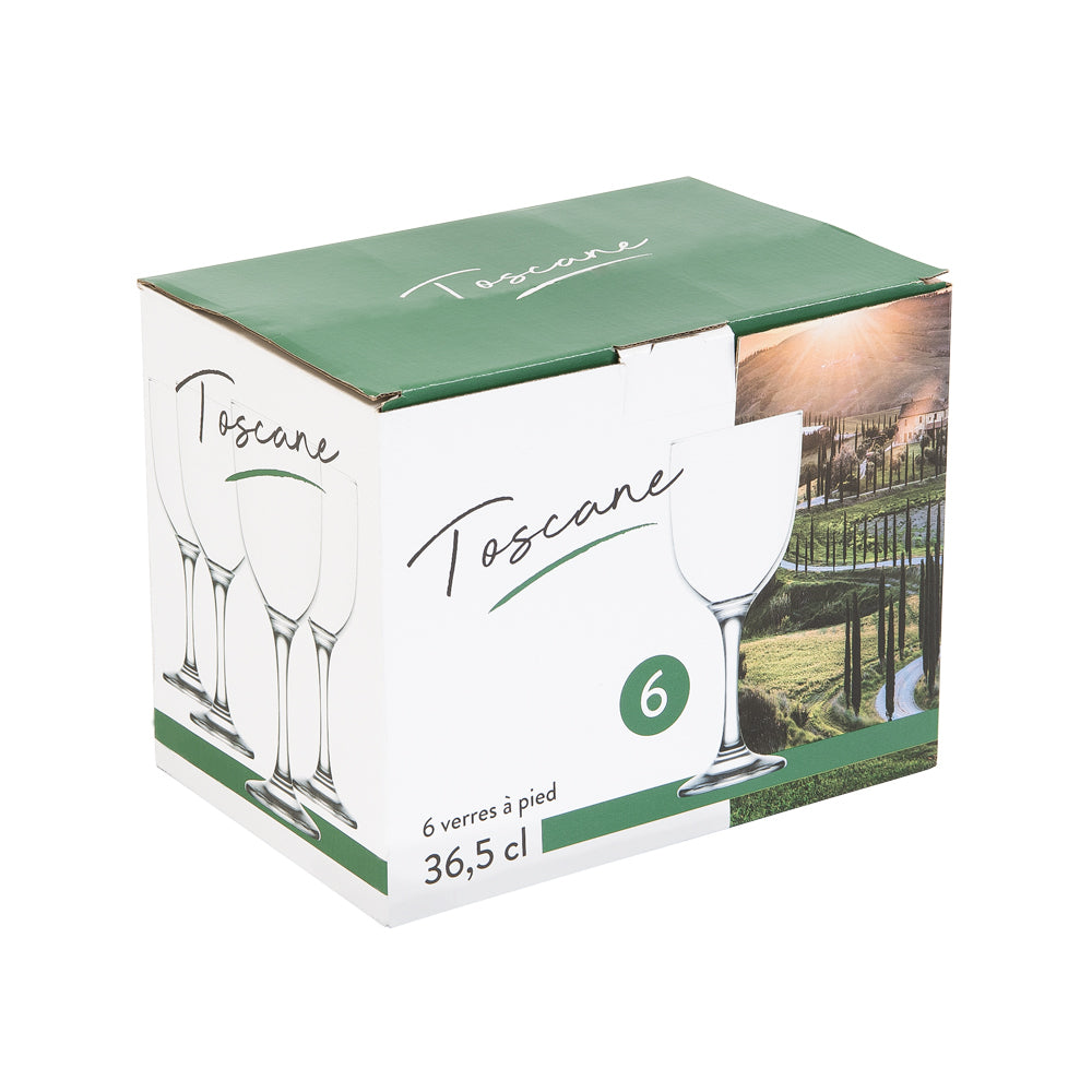 Boîte de 6 verres à pied Toscane 36,5 cl Trend