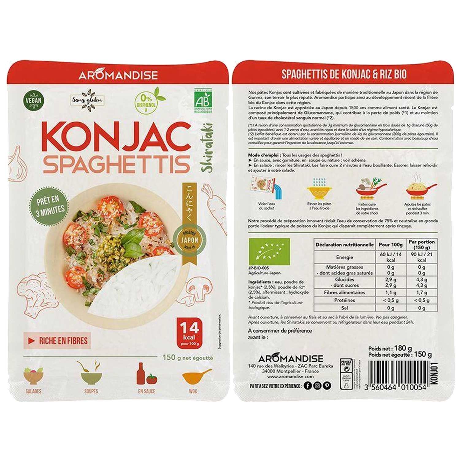 Spaghetti de Konjac 300 g Aromandise - Mathon