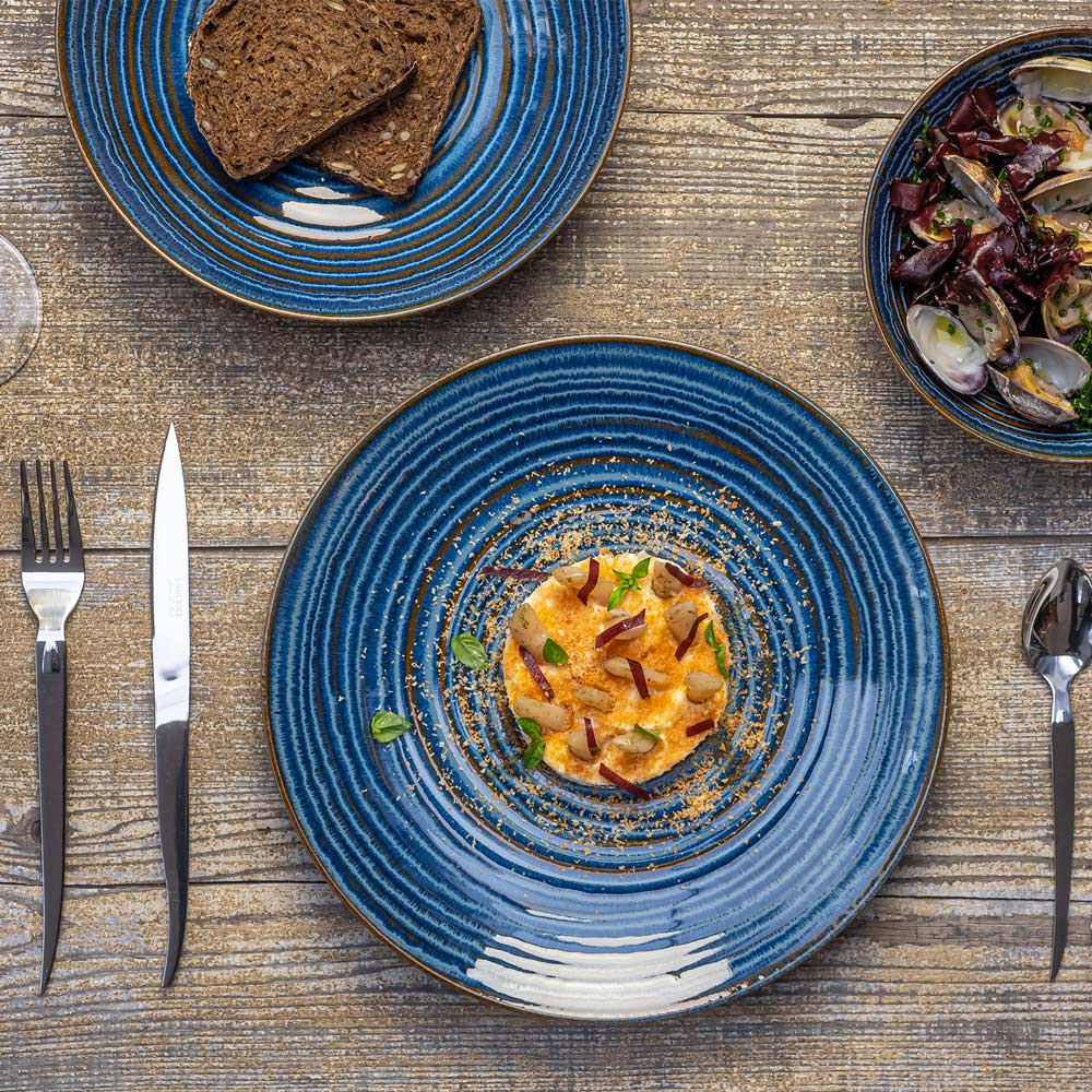 Assiette creuse Moon bleu 22 cm (lot de 6) Table passion - Mathon - 3