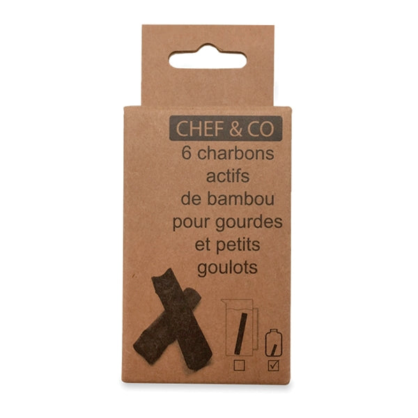 Set de 6 bâtons de charbon de bambou purificateur d
