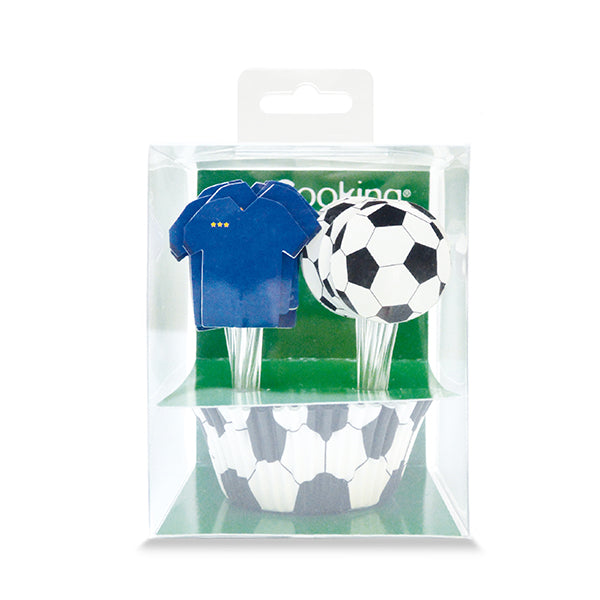 Caissettes et cake toppers football 24 pièces Scrapcooking - Mathon - 1