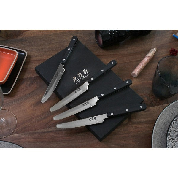 Set Wusaki Japan 4 couteaux à steak lames semi-dentelées 10.5cm Wusaki - Mathon - 5