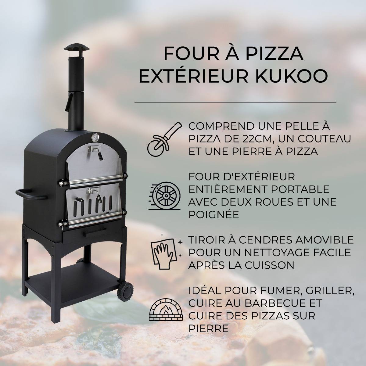 Four à Pizza d’Extérieur avec Housse Imperméable Kukoo - Mathon - 2