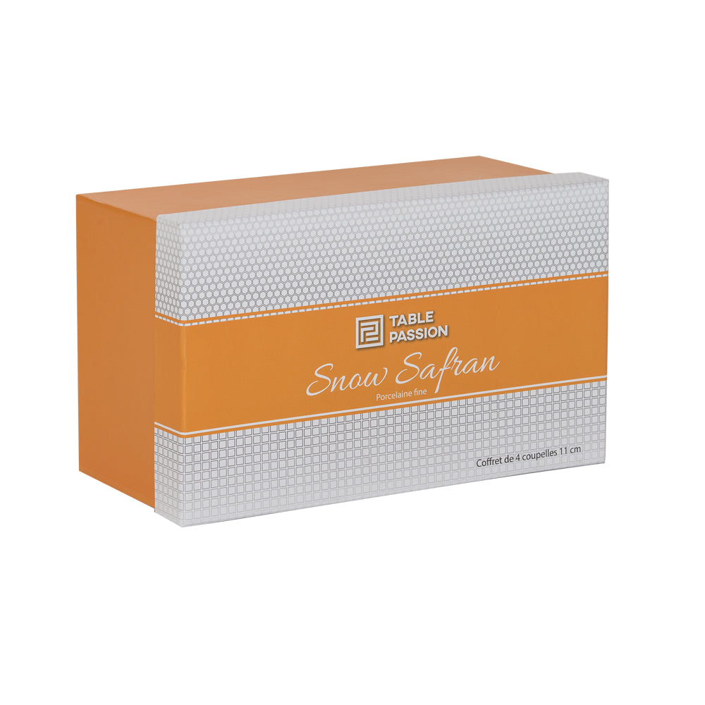 Coffret de 4 coupelles Snow safran 11,5 cm Table passion - Mathon - 2