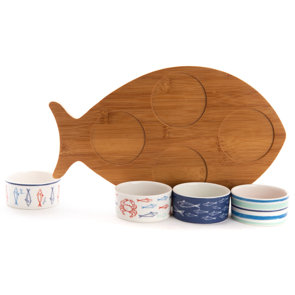 Plateau poisson et ses 4 bols Ariel Amadeus - Mathon - 3