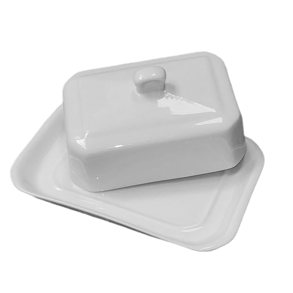 Beurrier rectangle bouton 250 g Porcelaine Girard - Mathon - 2