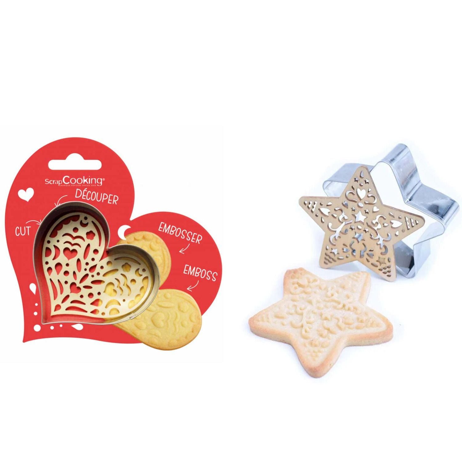 Kit pour biscuit Cœur + Etoile Scrapcooking - Mathon