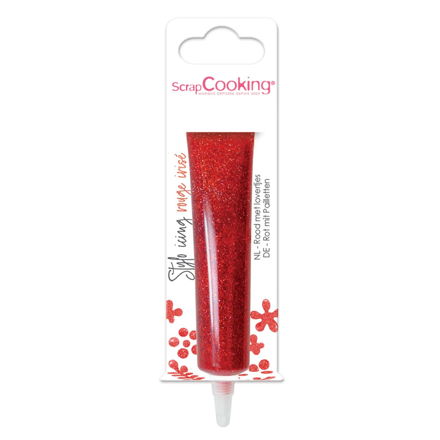 Stylo de glaçage rouge irisé Scrapcooking - Mathon