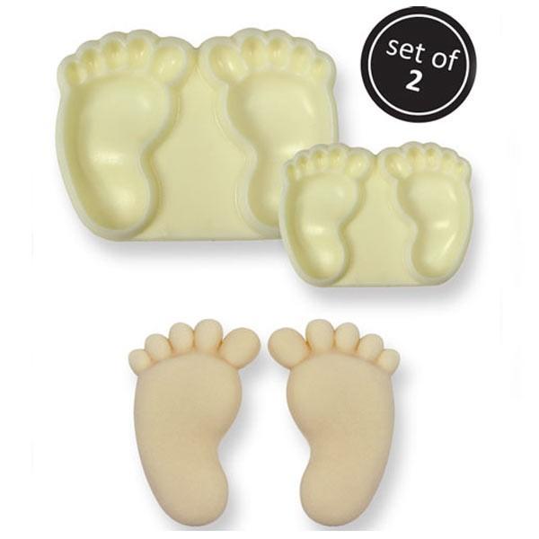 Moules pâte à sucre x 2 - Pieds de bébé CakeSupplies - Mathon