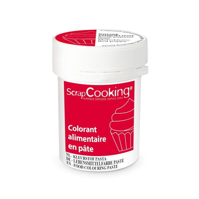 Colorant alimentaire en pâte 20 g - Rouge coquelicot Scrapcooking - Mathon