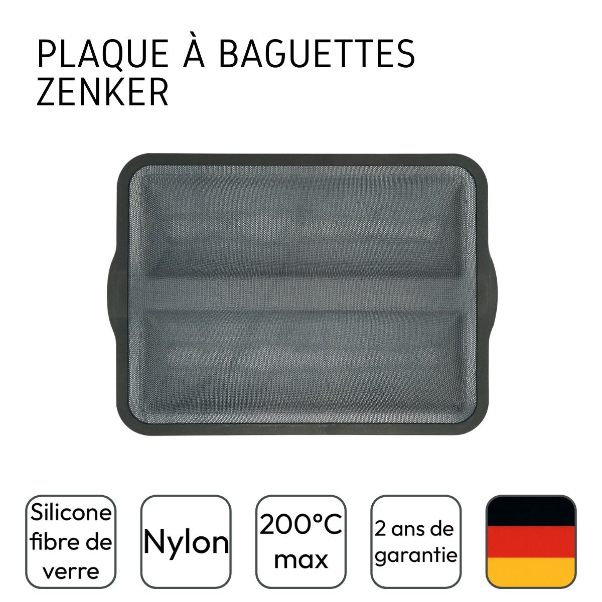 Moule à baguettes de pain Silicone fibre de verre Zenker - www