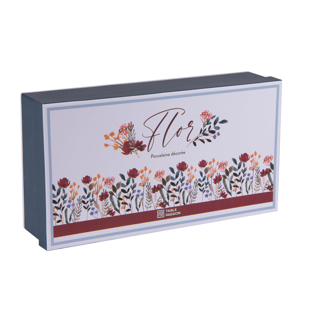 Coffret 4 tasses avec cuillères 16 cl Flor Table passion - Mathon - 2