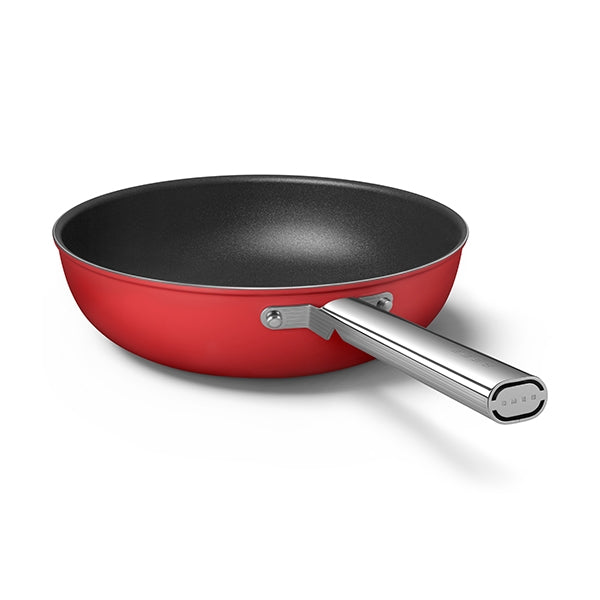Wok aluminium antiadhésif 30 cm rouge mat Smeg - Mathon - 3
