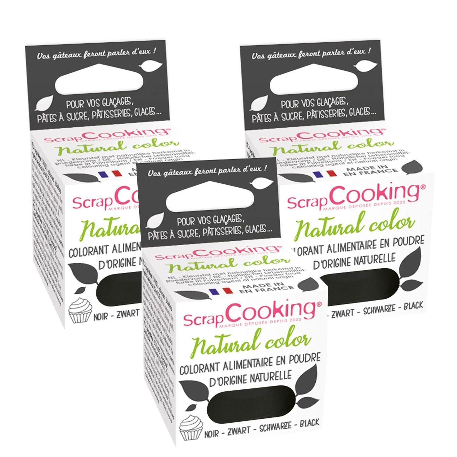 Colorant alimentaire naturel en poudre 9 g - noir Scrapcooking - Mathon